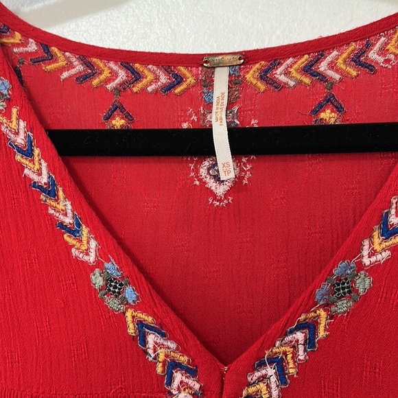 Free People Arianna Embroidered Babydoll Tunic Top Mini Dress Size XS - Picture 5 of 8